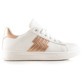 TRENDI Baskets Avec Insert Doré blanche
