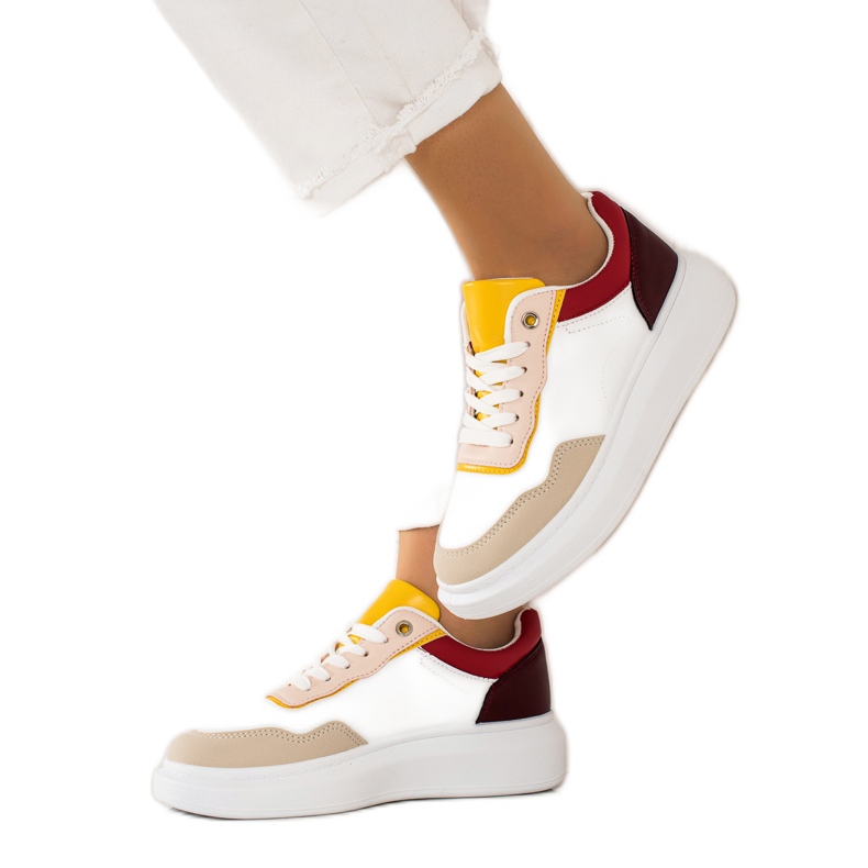 BUONAROTTI Chaussures de sport à la mode blanche multicolore