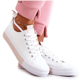 PS1 Baskets Cuir Femme Blanc-Beige Mikayla