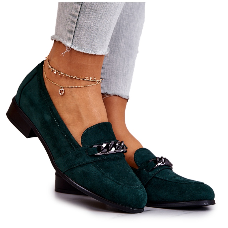 Vinceza Mocassins Daim Vert Yasmin Vert