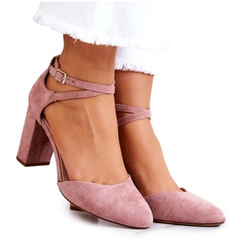 Escarpins En Daim Sur Un Pilier Sergio Leone SK851 Rose