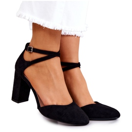 Escarpins en daim sur un pilier Sergio Leone SK851 Noir