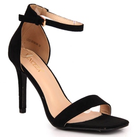 Sandales à talons hauts en daim Vinceza W JAN81A Noir le noir
