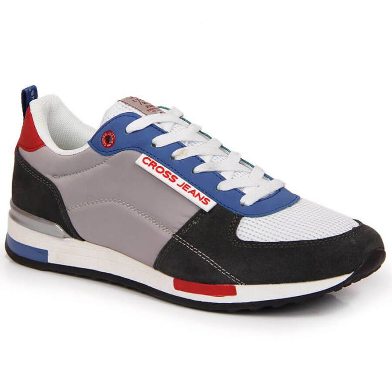Cross Jeans M JJ1R4010C chaussures de sport en cuir blanche le noir bleu gris Cross Jeans M JJ1R4010C chaussures de sport en cuir blanche le noir bleu gris