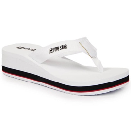 Tongs sur la Big Star W JJ274A333 talon compensé blanc
