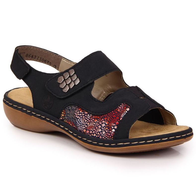 Sandales velcro Rieker W 65989-14 bleu marine