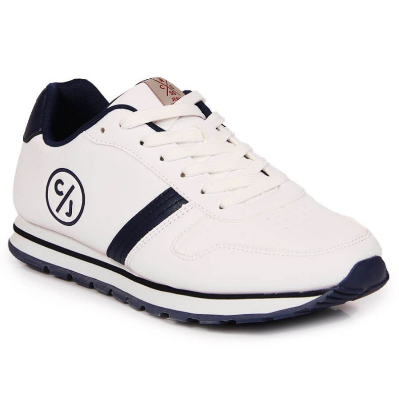 Cross Jeans W JJ2R4021C chaussures de sport blanches bleu marin