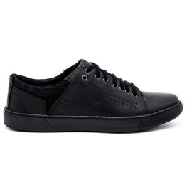 Olivier Chaussures décontractées en cuir pour hommes 933MP noir le noir