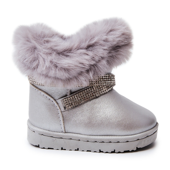 Bottes de neige Silver Hollee pour enfants avec zircons cubiques gris Bottes de neige Silver Hollee pour enfants avec zircons cubiques gris