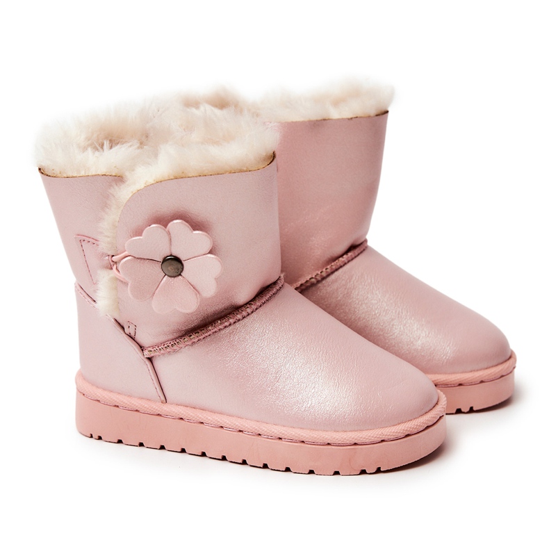 FR1 Bottes De Neige Pour Enfants Avec Fleur Rose Bianca FR1 Bottes De Neige Pour Enfants Avec Fleur Rose Bianca