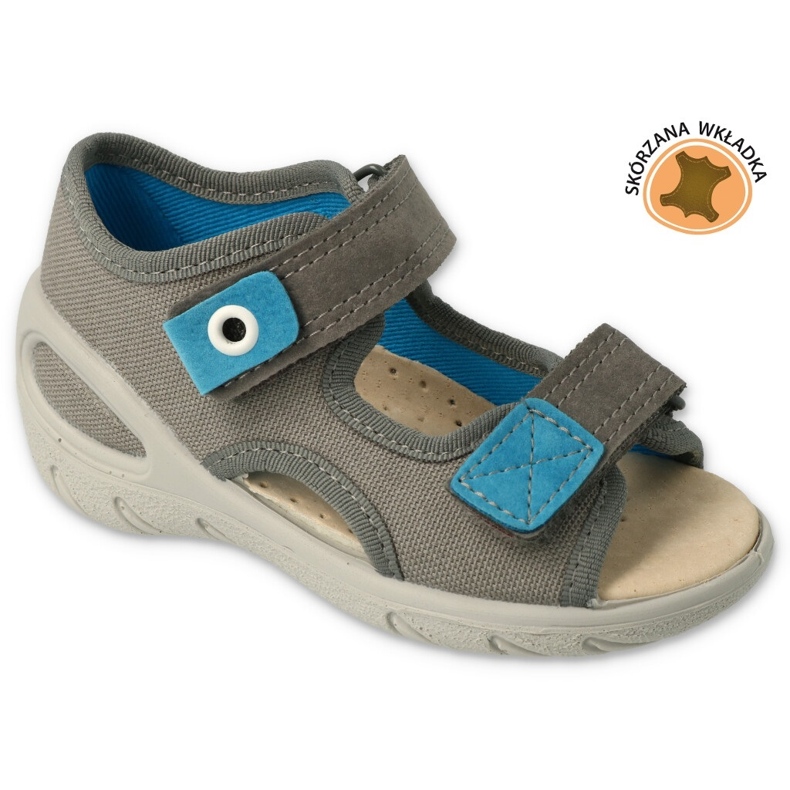 Befado chaussures pour enfants pu 065X166 bleu gris Befado chaussures pour enfants pu 065X166 bleu gris