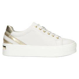 Creepers en cuir blanc Filippo DP3530/22 doré