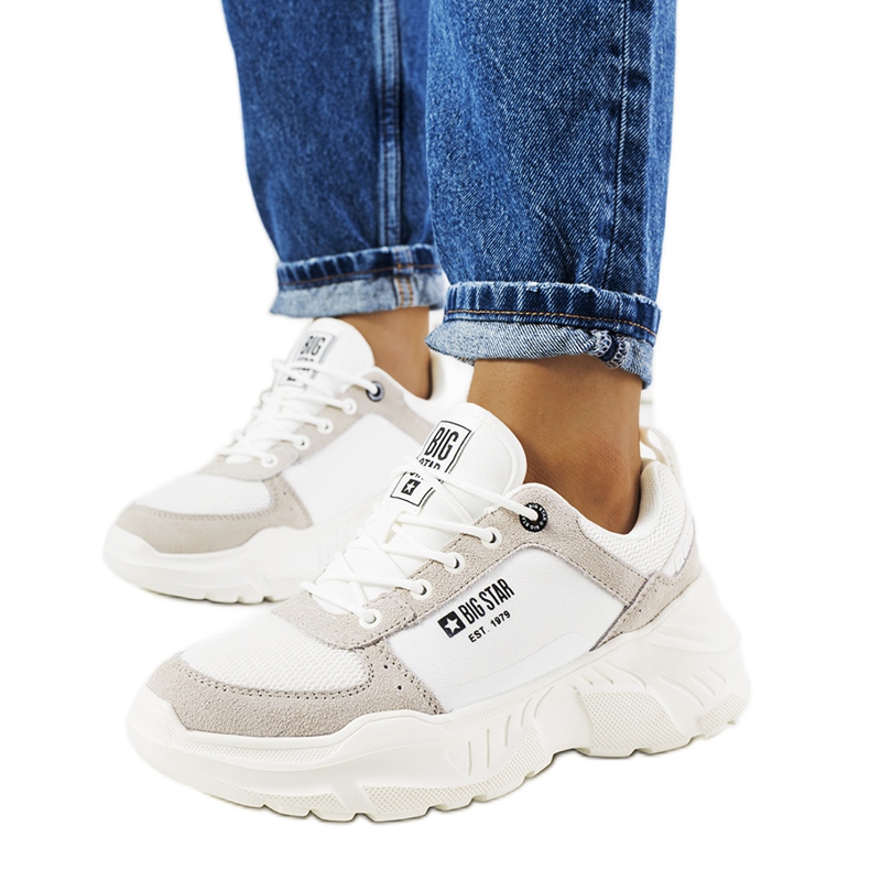 Baskets Big Star JJ274288 blanches gris