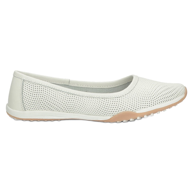 Ballerines blanches ajourées en cuir Filippo DP3681 / 22 WH multicolore