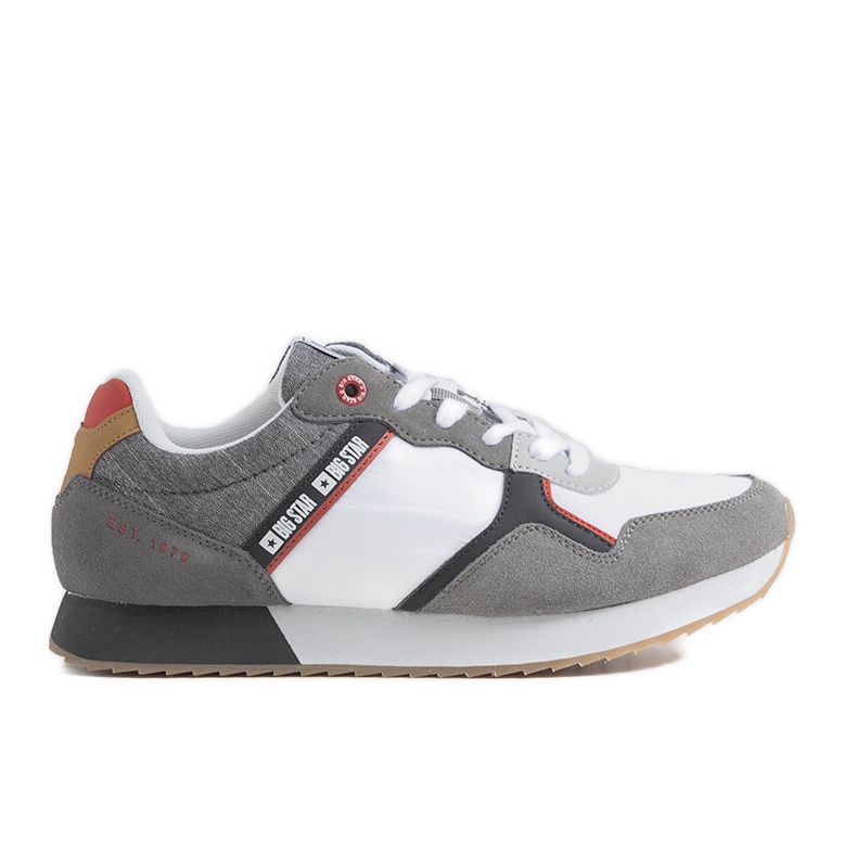 Baskets Big Star homme blanches et grises JJ174147