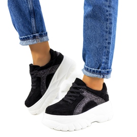 Baskets de sport noires à semelle haute Darnell