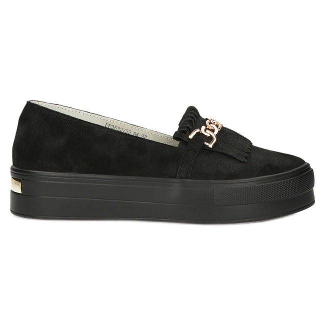 Chaussures en cuir pour femmes Lordsy Filippo DP3532 / 22 Noir le noir