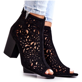 FB1 Bottes Noires Ajourées Sur Un Poteau Bretagne