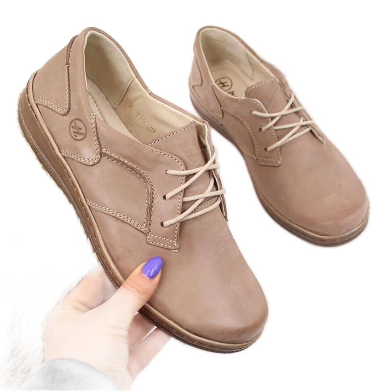 Chaussures en cuir confort Helios 715 beige