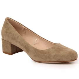 Escarpins à bloc en daim Sergio Leone en beige SK354E