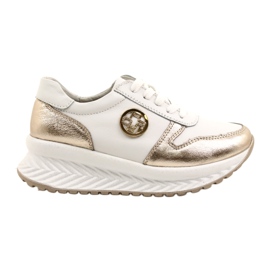 Chaussures de sport pour femmes attachées Filippo DP3547 / 22 WH GO Blanc blanche d'or