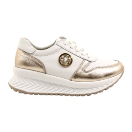 Chaussures de sport pour femmes attachées Filippo DP3547 / 22 WH GO Blanc doré