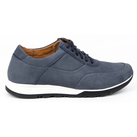 Olivier Chaussures casual cuir homme 902KNT nubuck bleu marine