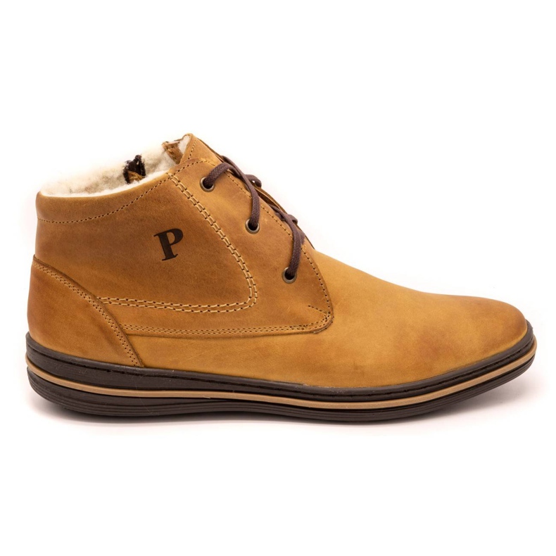 Polbut 339 chaussures rouges pour hommes brun orange