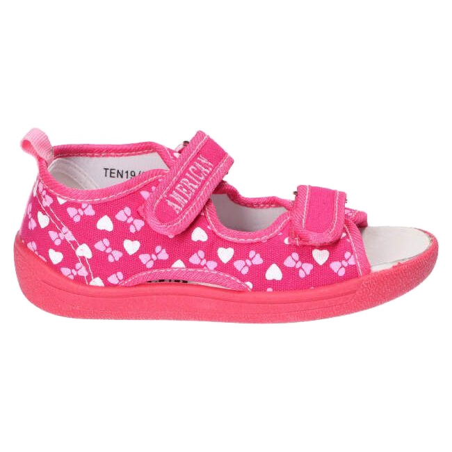 American Club Sandales américaines slippers, empiècement cuir TEN19/22 Rose