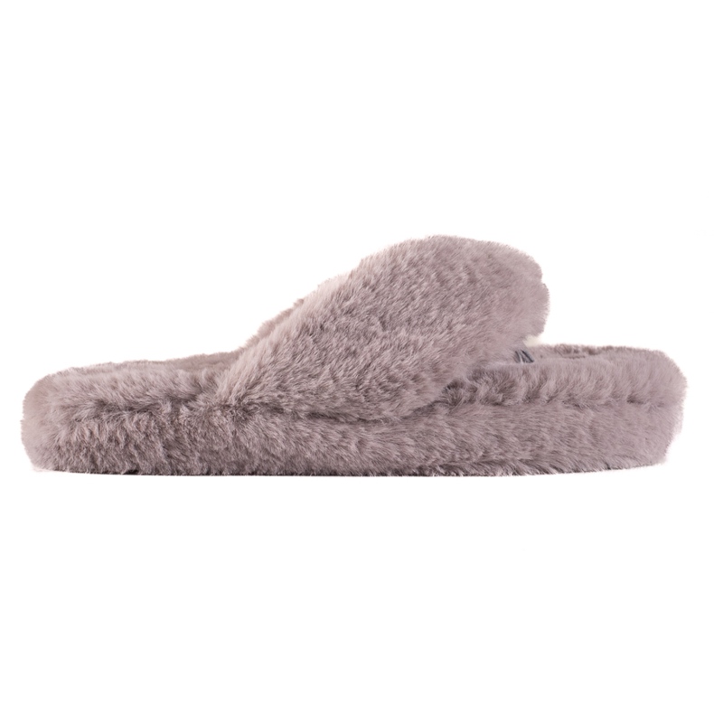 TRENDI Tongs en fourrure gris