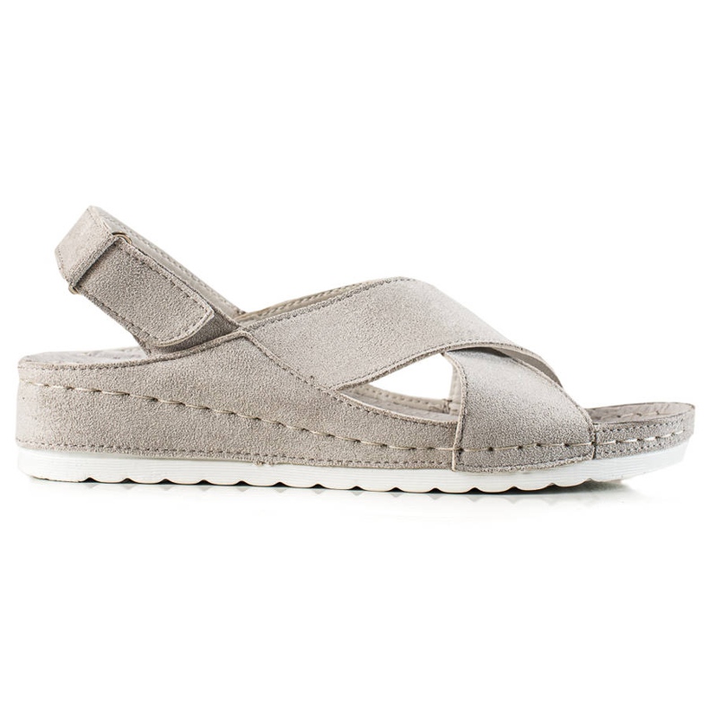 Sandales en daim avec velcro VINCEZA gris