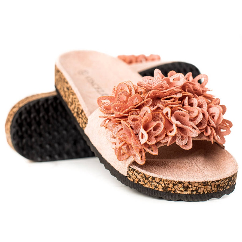 Chaussons Roses À Fleurs VINCEZA