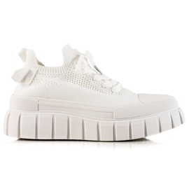 TRENDI Baskets à la mode sur la plate-forme blanc