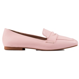 Mocassins classiques avec cuir écologique rose