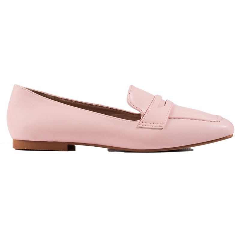 Mocassins classiques avec cuir écologique rose