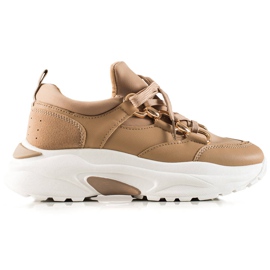 TRENDI Baskets à la mode beige brun