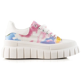 TRENDI Baskets colorées sur la plate-forme multicolore