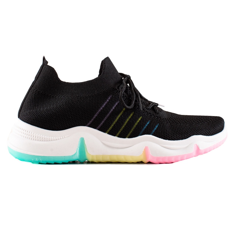 TRENDI Chaussures de sport sur une plate-forme colorée noir