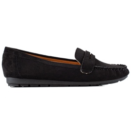 TRENDI Mocassins confortables en daim le noir