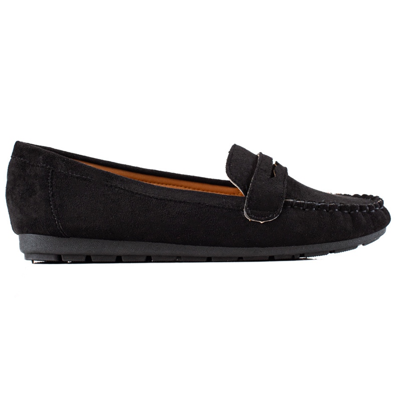 TRENDI Mocassins confortables en daim le noir