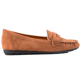 TRENDI Mocassins confortables en daim brun