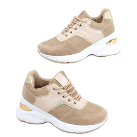 Chaussures de sport sur un talon compensé Toni Khaki caché beige