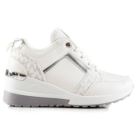 TRENDI Baskets compensées élégantes blanc