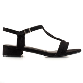 Sandales classiques VINCEZA en daim le noir
