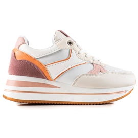 TRENDI Sneaks colorés sur la plate-forme blanc multicolore