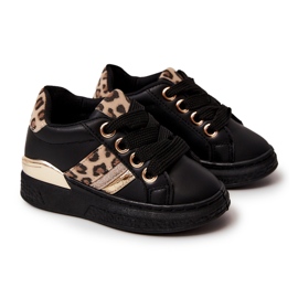 FR1 Chaussures de sport en cuir léopard Trixie noir