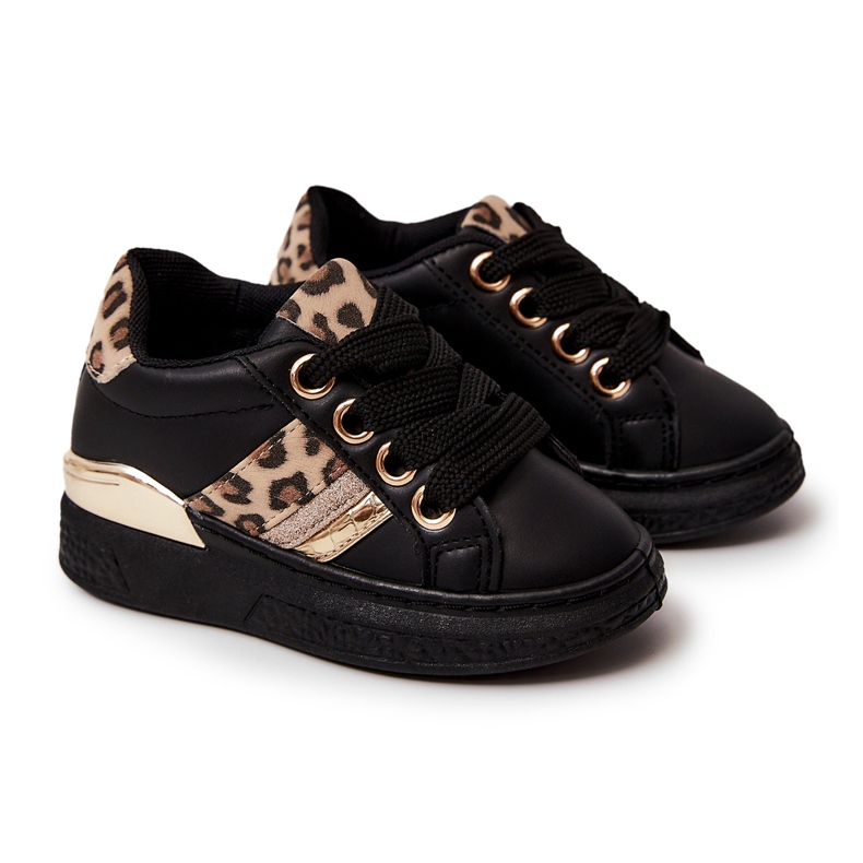 FR1 Chaussures de sport en cuir léopard Trixie noir le noir