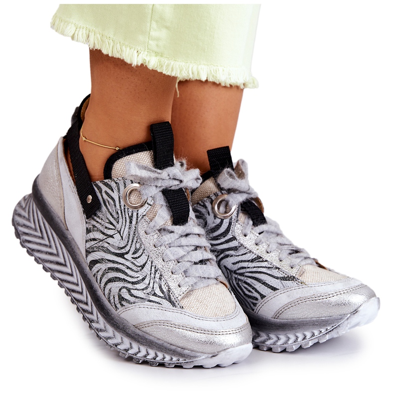 Baskets Maciejka en Cuir pour Femme 04916-03 Gris