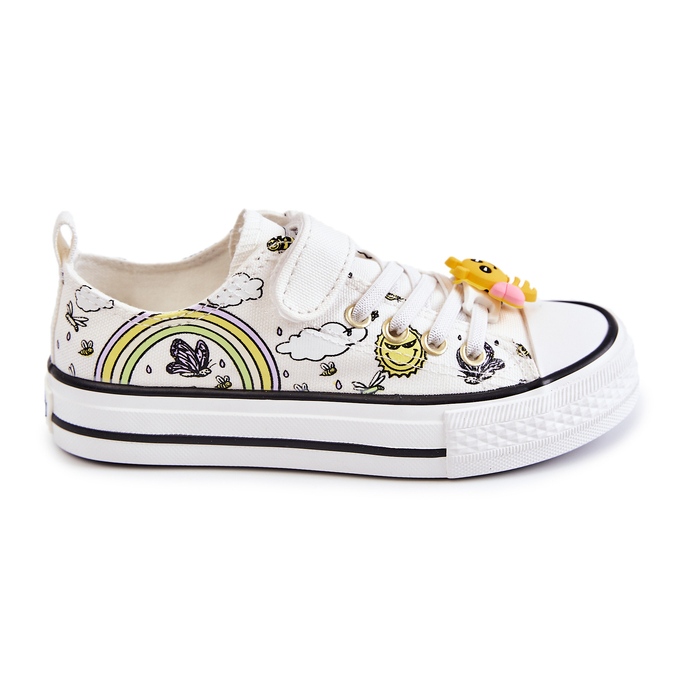 Vinceza Baskets Enfant Avec Velcro Imprimé Dentelle Blanche Vinceza Baskets Enfant Avec Velcro Imprimé Dentelle Blanche