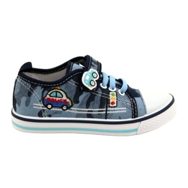 American Club Baskets américaines chaussures pour enfants insert en cuir TEN54 / 22 Moro ['bleu marine', 'bleu'] bleu